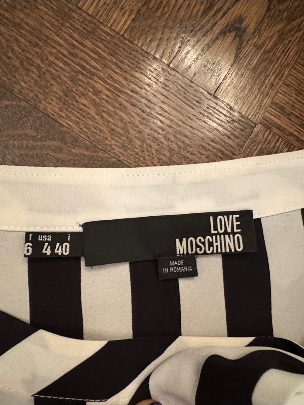 Moschino Black and White Striped Tie-Neck Women's Dress size 40 - Picture 4 of 7